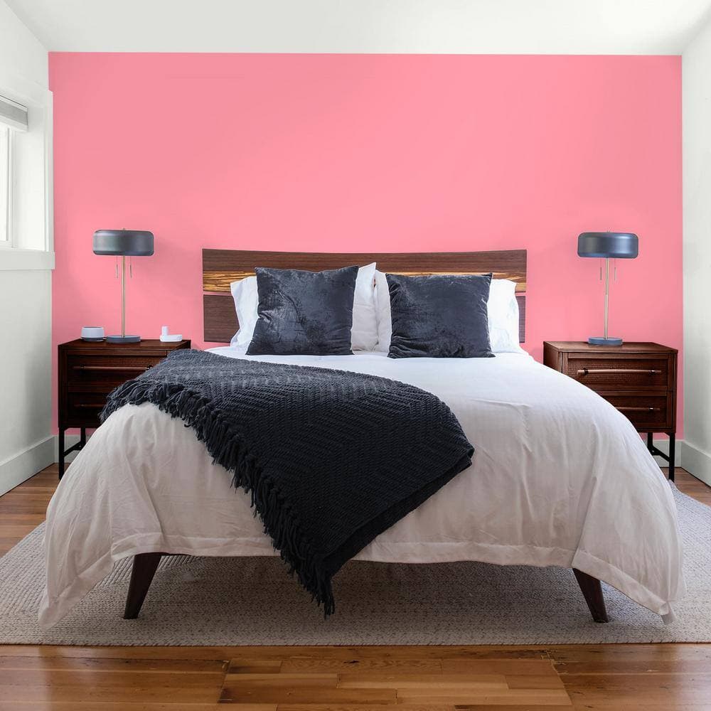 Glidden Premium 1 gal. PPG1184-4 Pink Punch Flat Interior Latex Paint (4)
