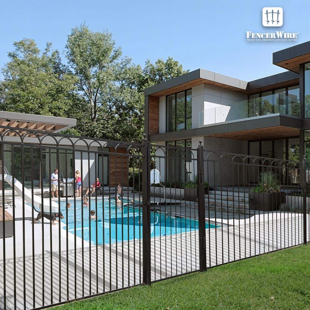 Fencer Wire Anti-Rust 4 ft. x 6 ft. Black Steel Arc Flat Top Fence Gate (1-Pack) (3)