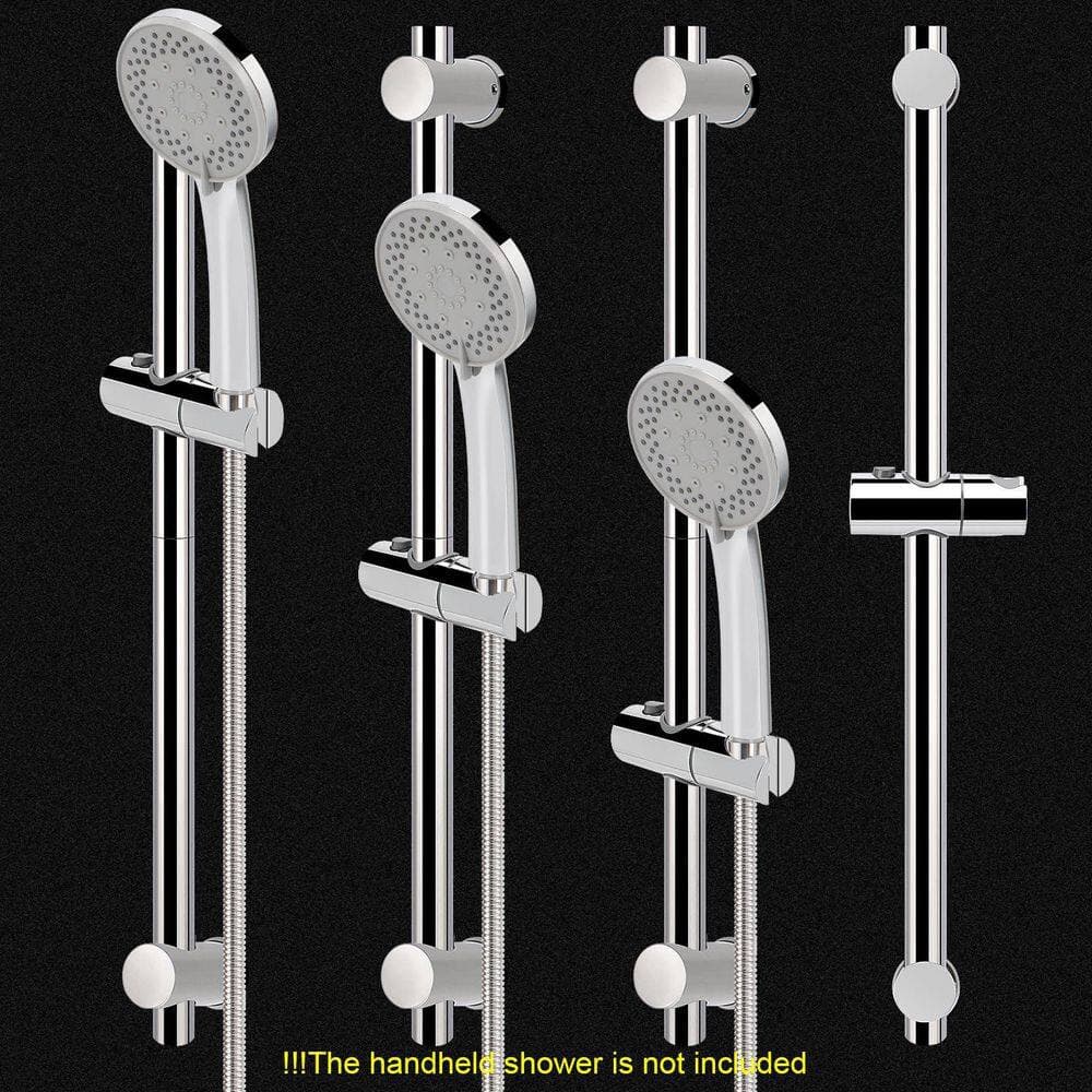 Numhew Bath Hardware Set with Height and Angle Adjustable Shower Holder for Bathroom Bath and Shower Chrome 120 (4)