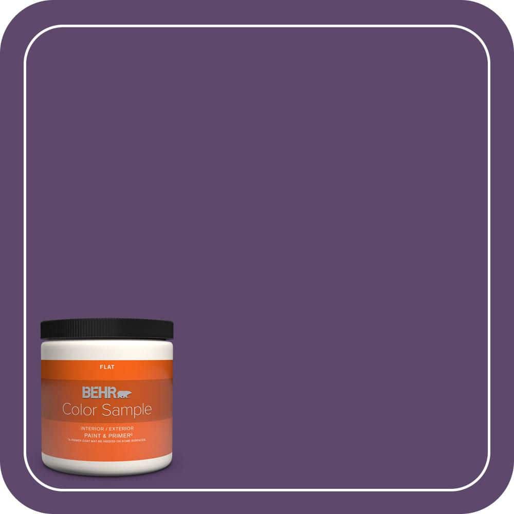 BEHR PREMIUM PLUS 8 oz. #S-G-660 Wild Grapes Flat Interior/Exterior Paint & Primer Color Sample
