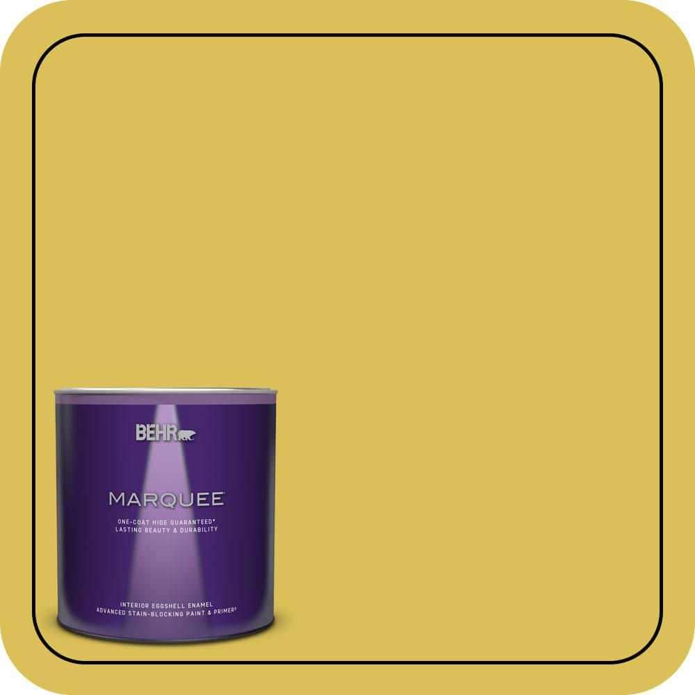BEHR MARQUEE 1 qt. #P320-6 Sulfur Yellow Eggshell Enamel Interior Paint & Primer