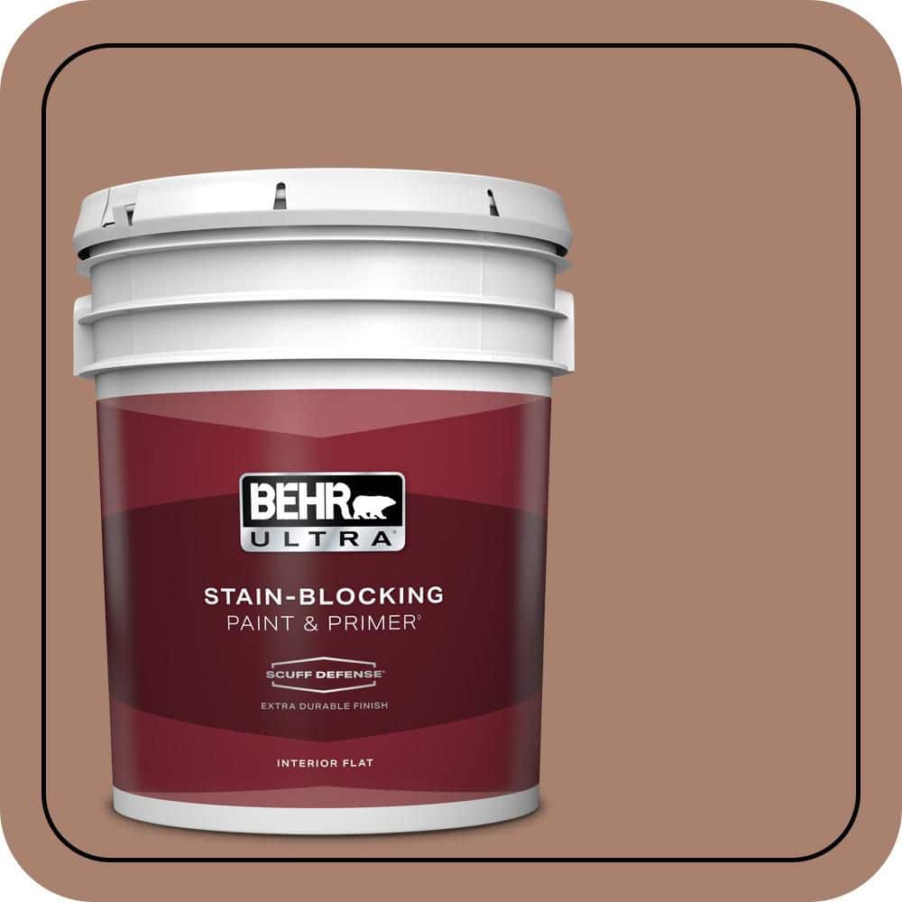 BEHR ULTRA 5 gal. #S190-5 Cocoa Nutmeg Extra Durable Flat Interior Paint & Primer