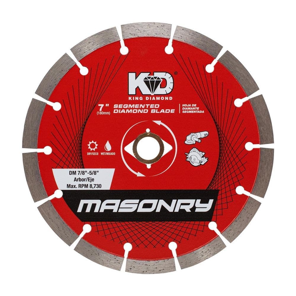KING DIAMOND 7 in. Masonry Material Cutting Segmented Rim Diamond Blade