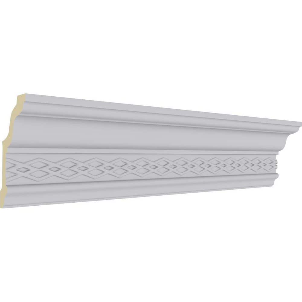 Ekena Millwork 2-3/8 in. x 4-1/8 in. x 94-1/2 in. Polyurethane Robin Crown Moulding (2)