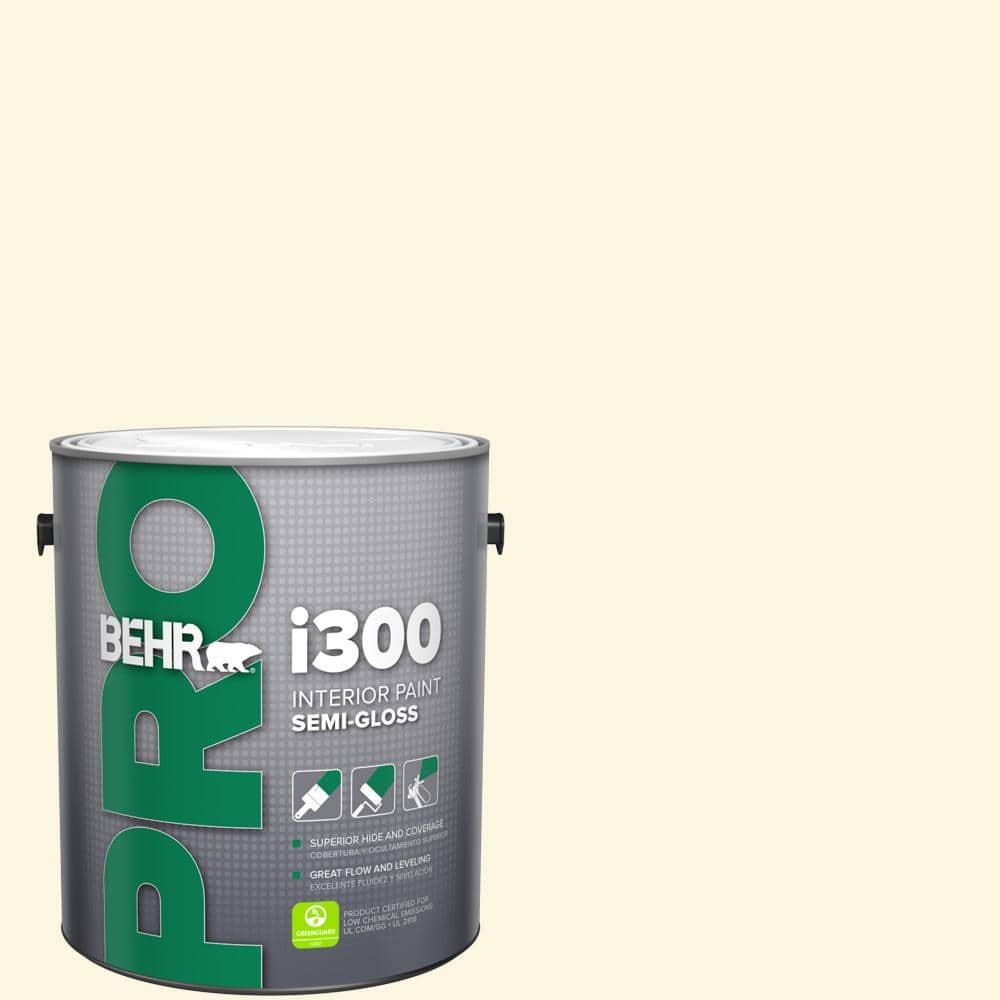 BEHR PRO 1 gal. #P300-1 Lemon White Semi-Gloss Interior Paint