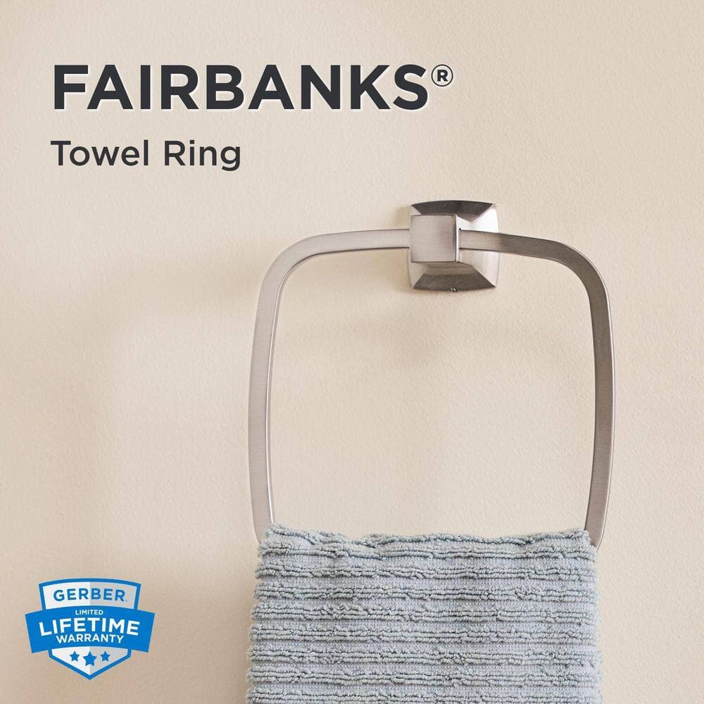 Gerber Fairbanks Wall Mounted Towel Ring in Brushed Nickel (2)