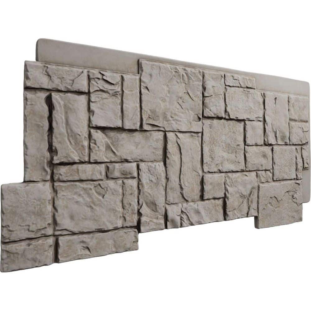 Ekena Millwork EverStone Castle Rock Faux Stone Panel, 49"W x 24 1/2"H x 1 1/4"D, Desert Sand Color (3)