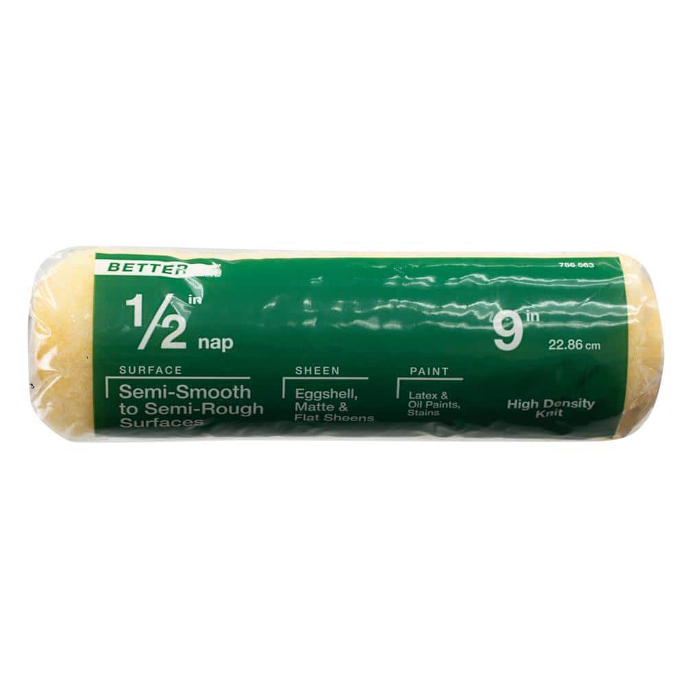 PRIVATE BRAND UNBRANDED Better 9 in. x 1/2 in. High-Density Yellow Knit Paint Roller Cover