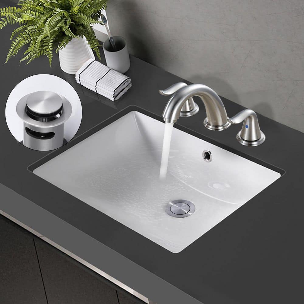 WOWOW (2-Pack) Bathroom Sink Pop Up Drain With Overflow in Brushed Nickel (2)