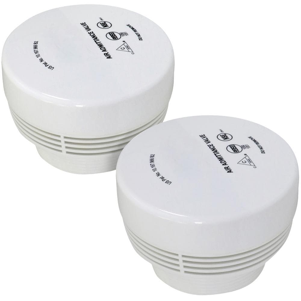 The Plumber's Choice White Air Admitance Valve 2 in. MIP with 160 DFU Branch / 72 DFU Stack Jumbo (2 Pack)