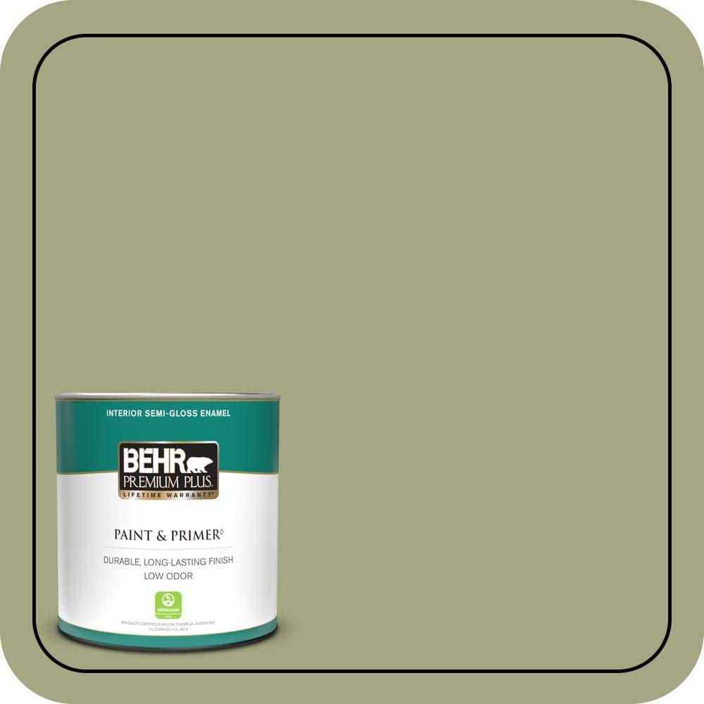 BEHR PREMIUM PLUS 1 qt. #S370-4 Rejuvenation Semi-Gloss Enamel Low Odor Interior Paint & Primer