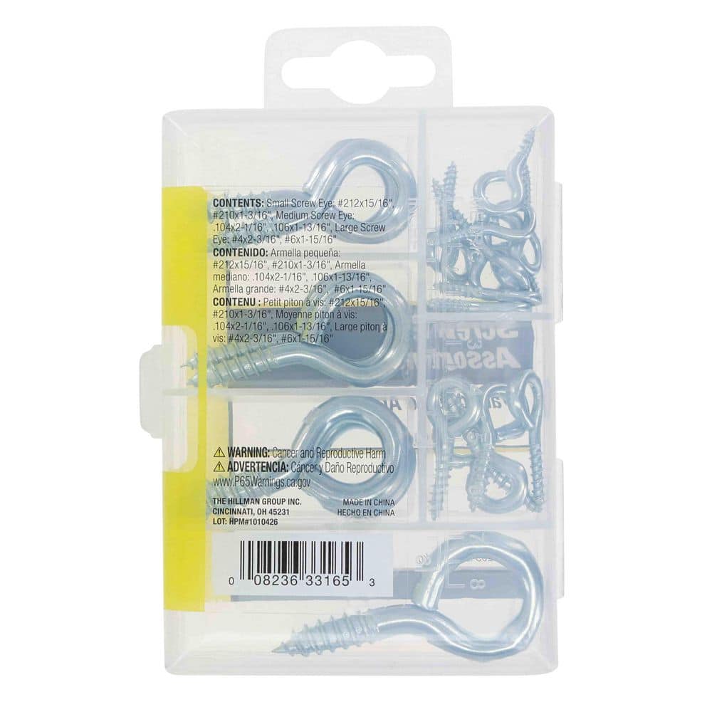 Hillman Small Zinc Screw Eye Assorted Kit (20-Pack) (2)