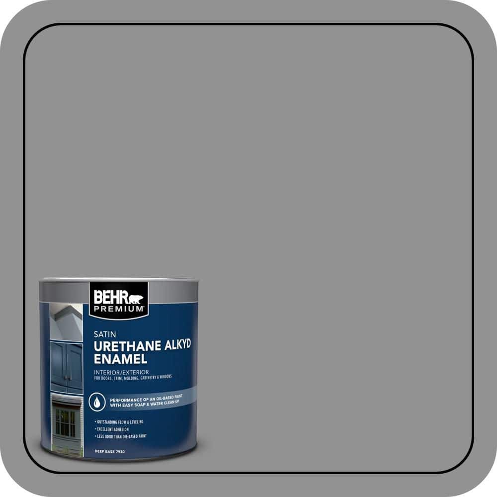 BEHR PREMIUM 1 qt. #N520-4 Cool Ashes Satin Enamel Urethane Alkyd Interior/Exterior Paint