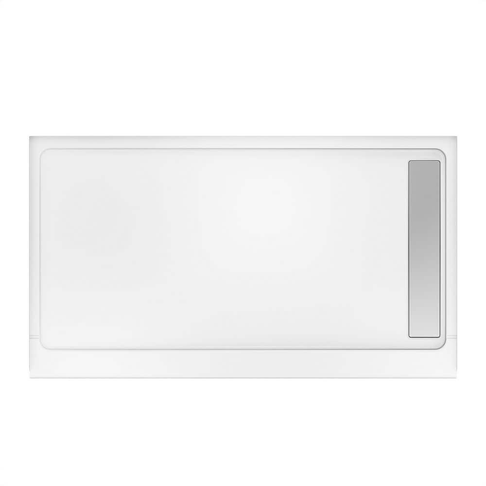 DreamLine Accessible Living 60 in. L x 32 in. W Alcove Shower Pan Base with Right Drain in White (1)
