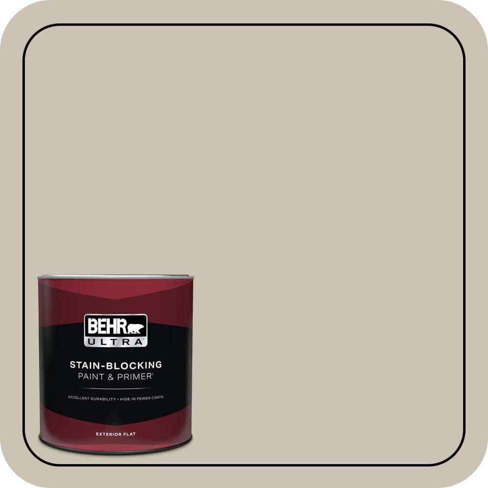 BEHR ULTRA 1 qt. #PPU5-08 Sculptor Clay Flat Exterior Paint & Primer
