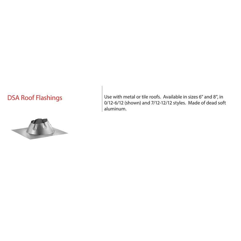 DuraVent DuraPlus All-Fuel Chimney 6in. Diameter Roof Flashing, 0/12-6/12, DSA (2)