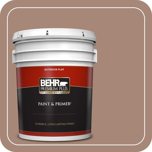 BEHR PREMIUM PLUS 5 gal. #PPU3-14 Tribal Pottery Flat Exterior Paint & Primer (2)