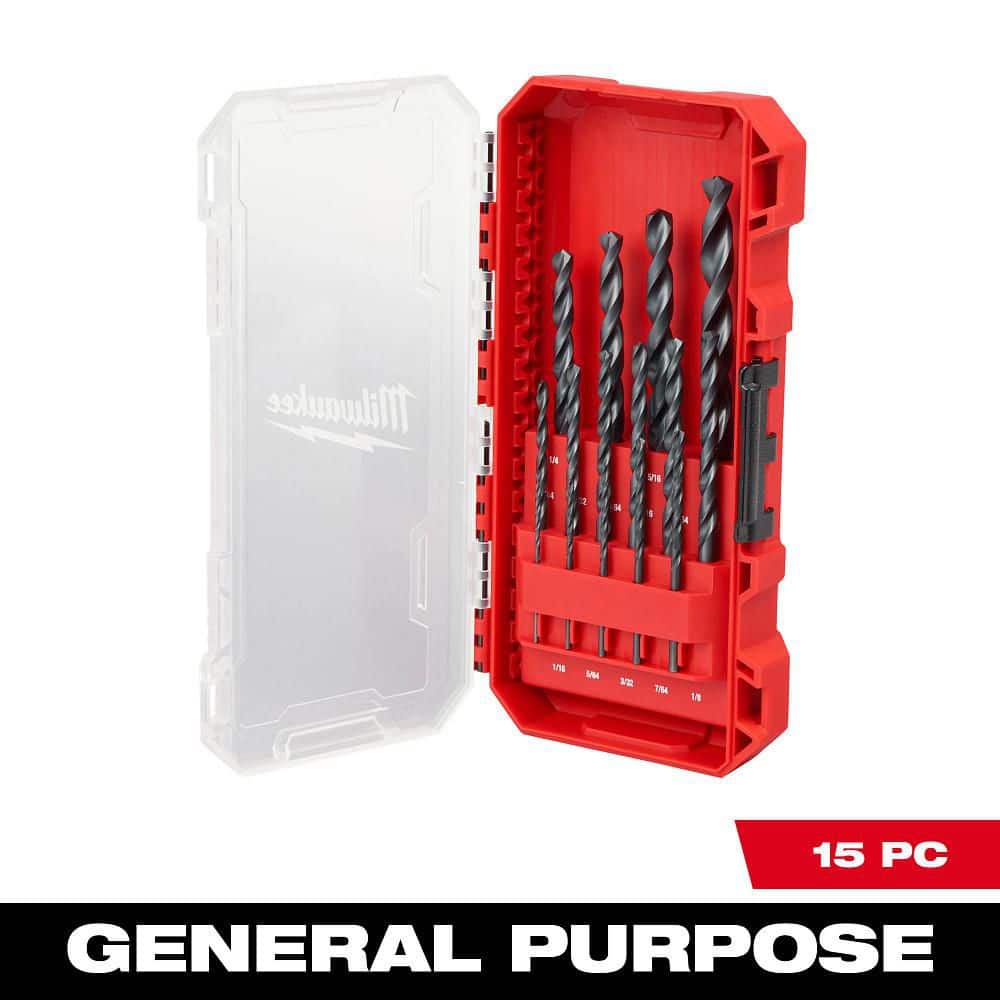 Milwaukee Black Oxide Drill Bit Set(15-Piece)