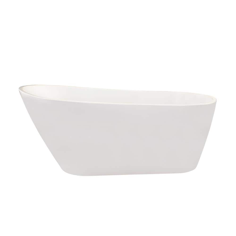 Altair Shaia 67 in. Acrylic Flatbottom Non-Whirlpool Soaking Bathtub in White (1)