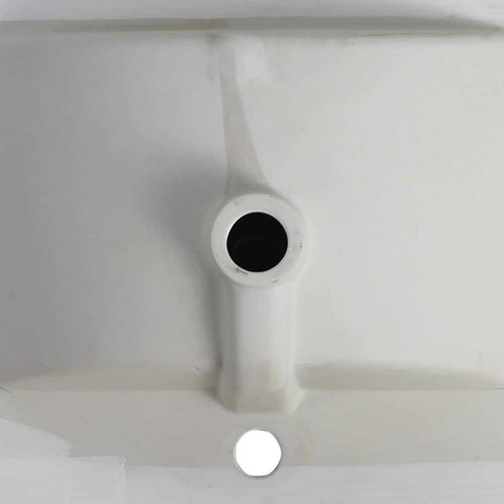 LIVACA 24 in. 18.3 in. Drop-In Bathroom Sink in Gloss White Ceramic with Integrated Countertop and Pre-Drilled Faucet Holes (2)