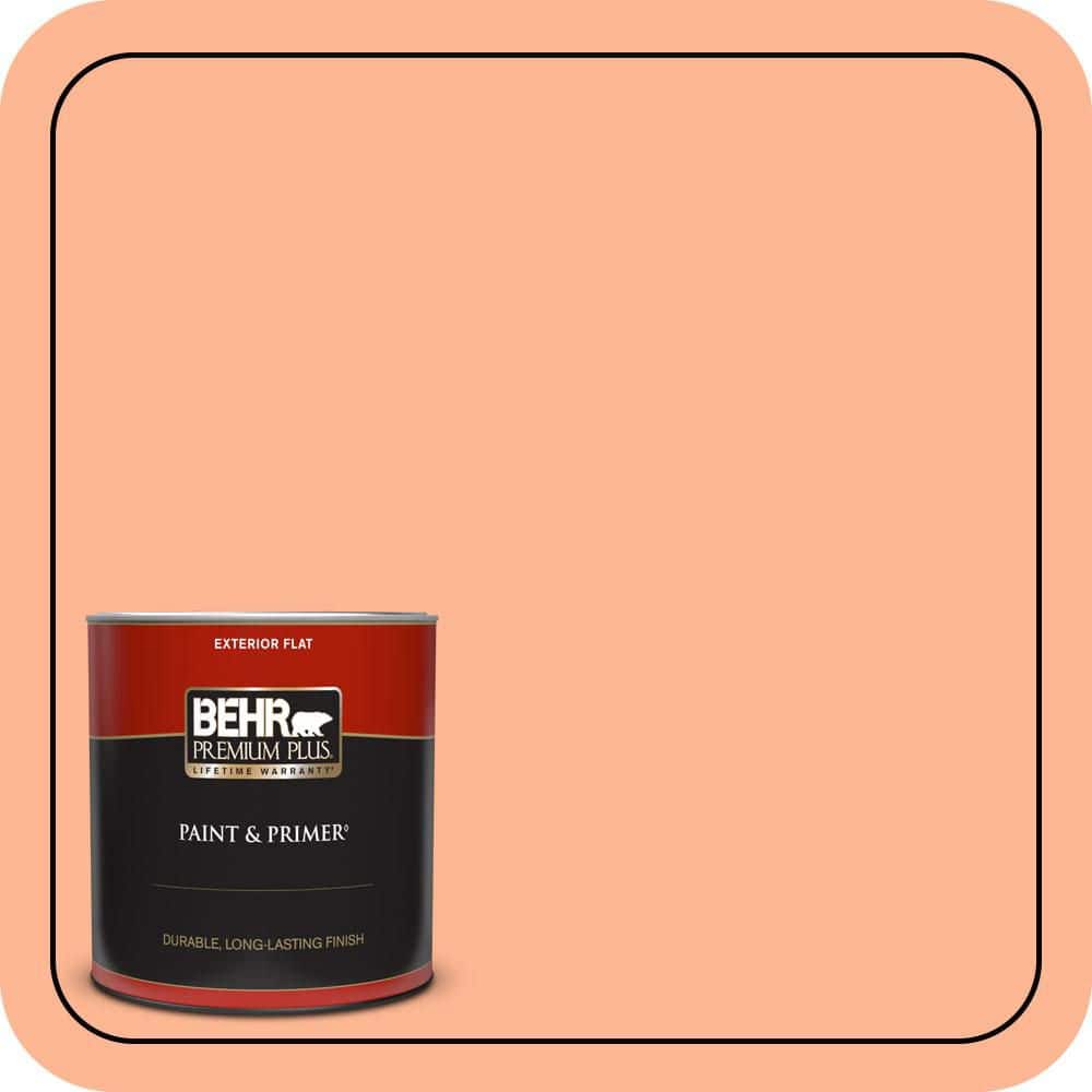 BEHR PREMIUM PLUS 1 qt. #P200-4 Carotene Flat Exterior Paint & Primer