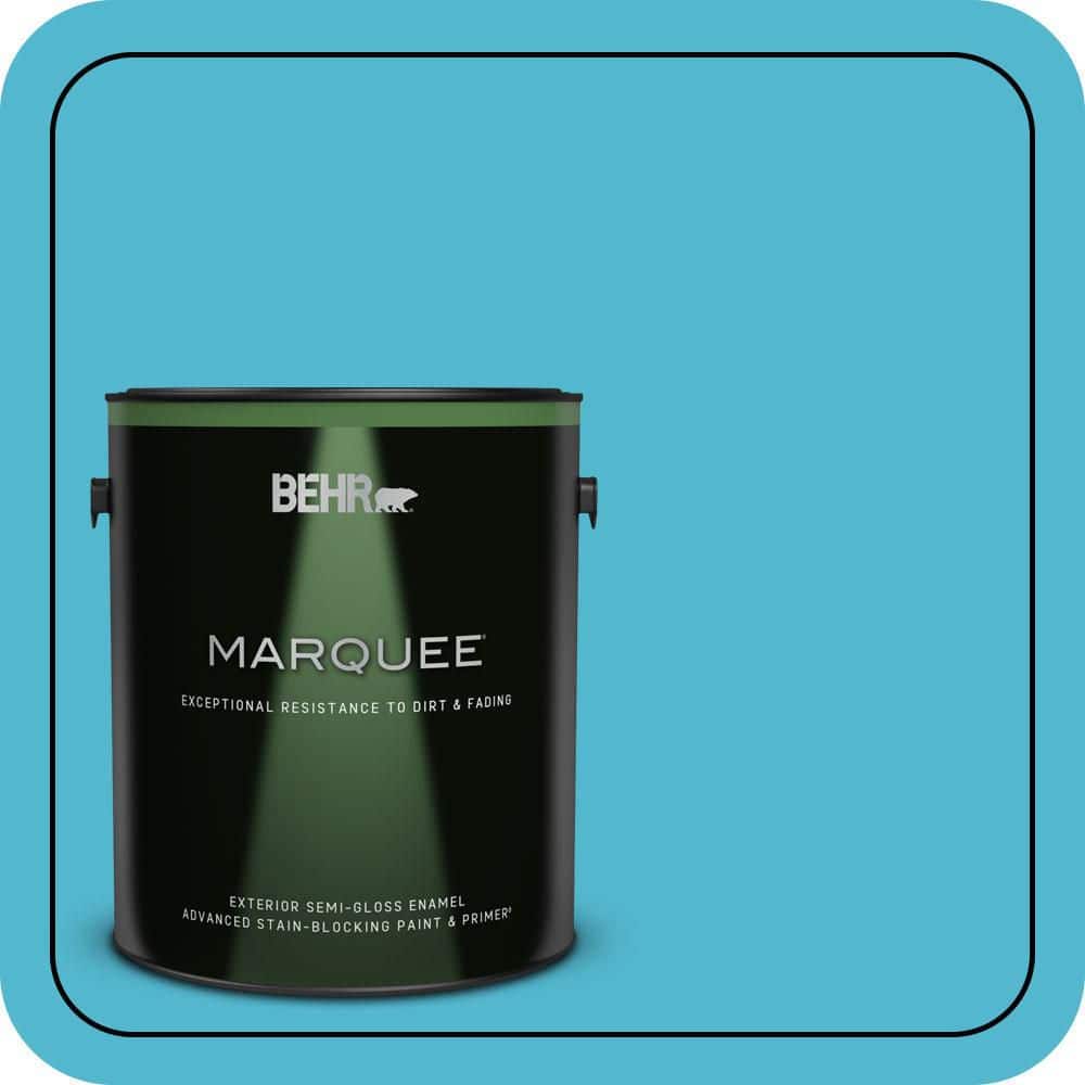 BEHR MARQUEE 1 gal. #520B-5 Liquid Blue Semi-Gloss Enamel Exterior Paint & Primer
