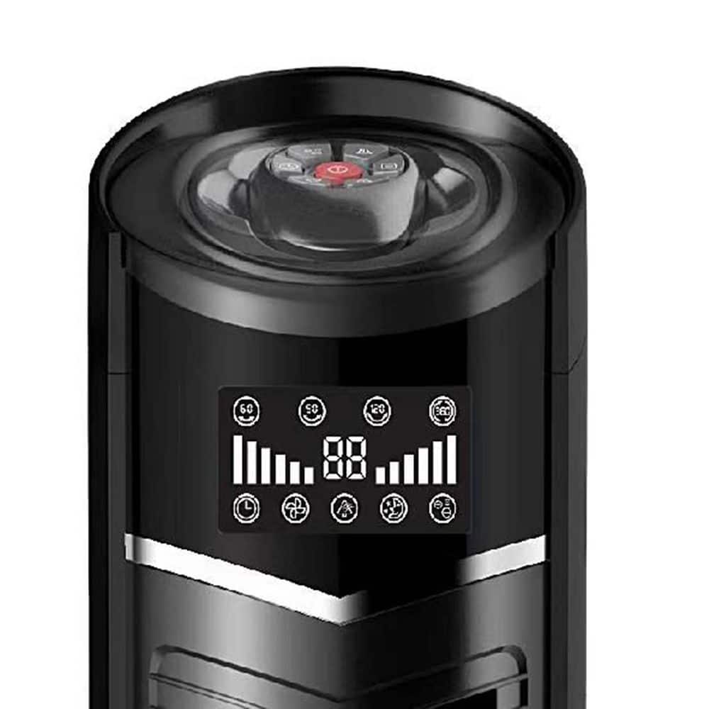Optimus 59 Inch 360 Degree Oscillation Pedestal Tower Fan in Black with Remote (2)