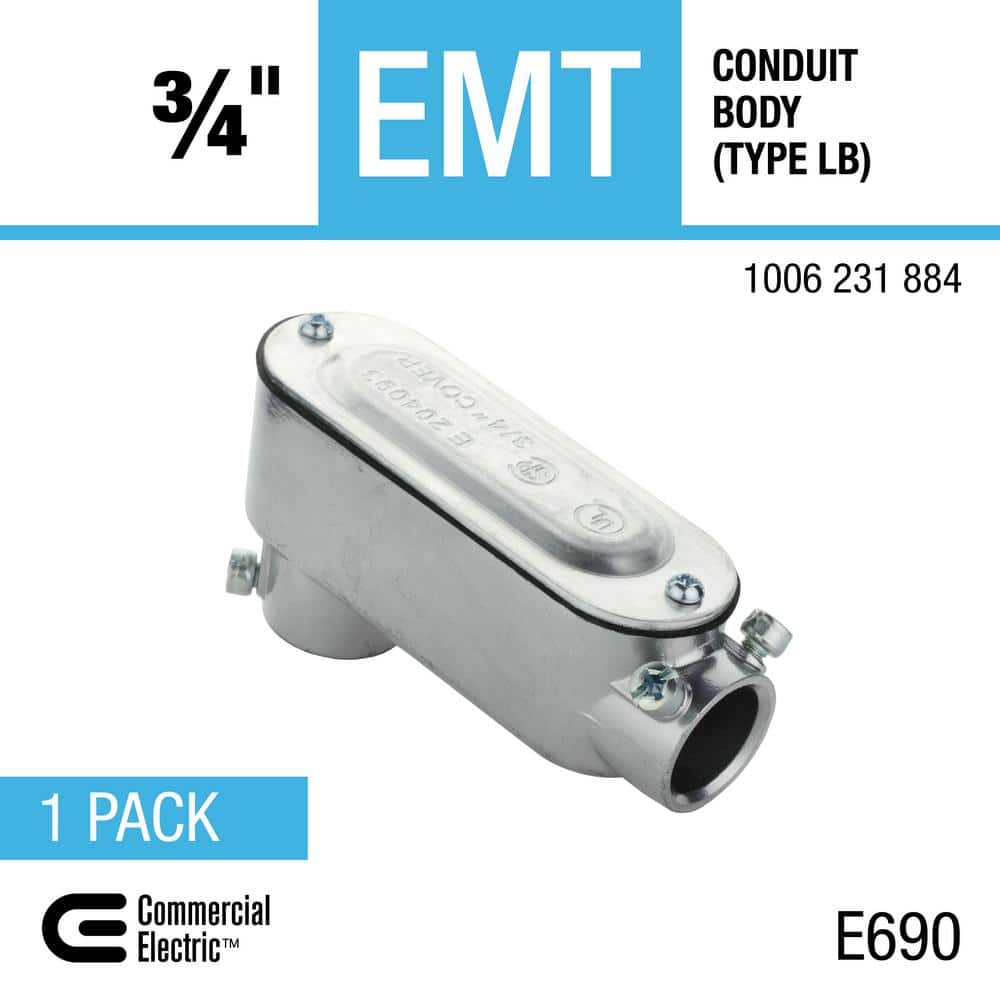 Commercial Electric 3/4 in. Electrical Metallic Tubing (EMT) Conduit Body (Type LB) (4)