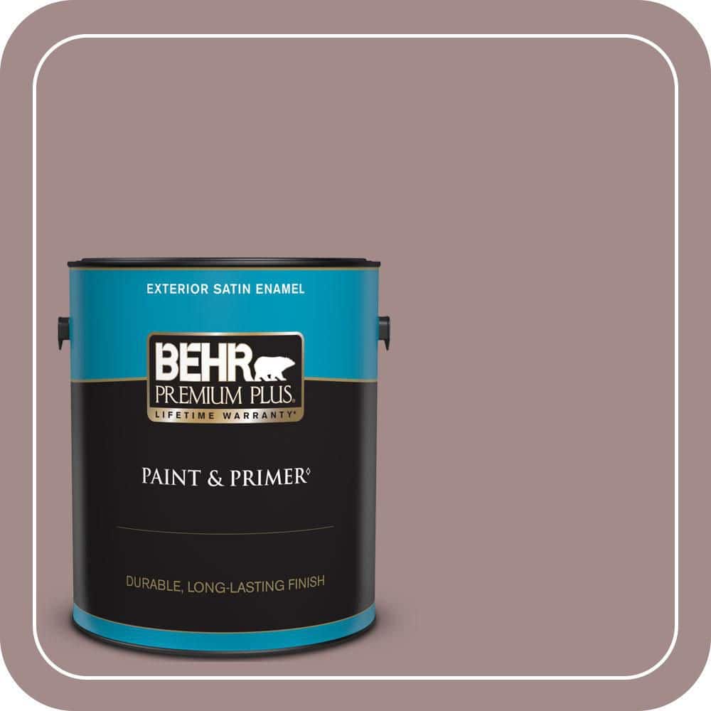 BEHR PREMIUM PLUS 1 gal. #PPU17-15 Cameo Rose Satin Enamel Exterior Paint & Primer