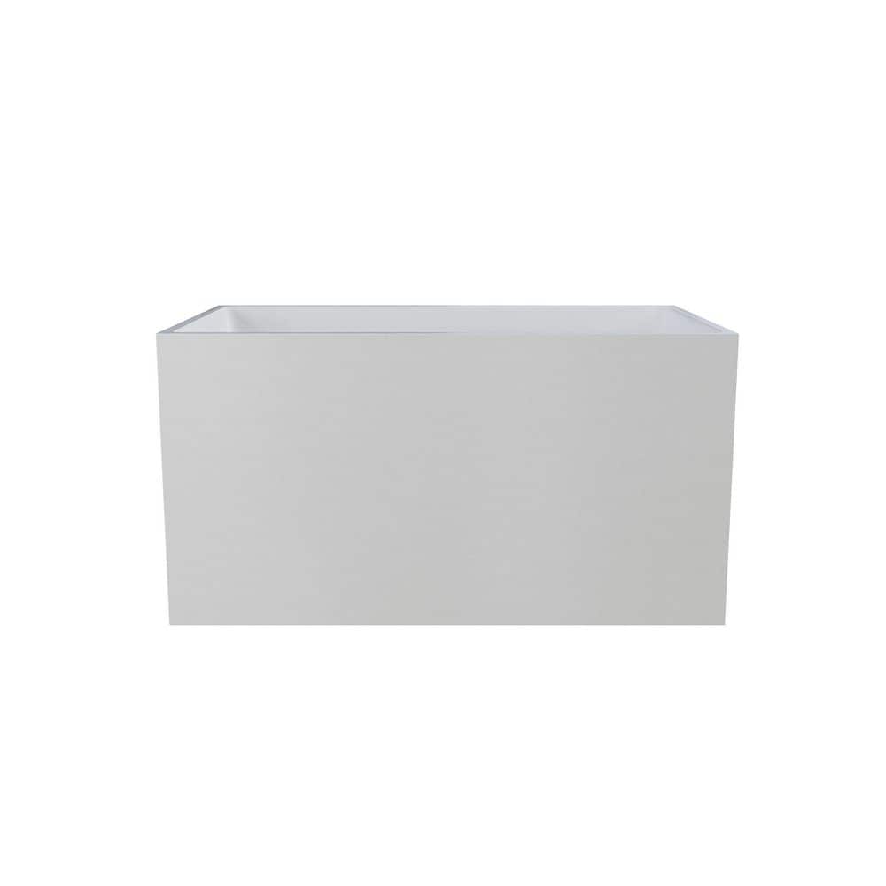 LIVACA 47.24 in. x 27.55 in. Freestanding Soaking Acrylic Bathtub in Gloss White with Ergonomic Design and Built-in Seat (1)