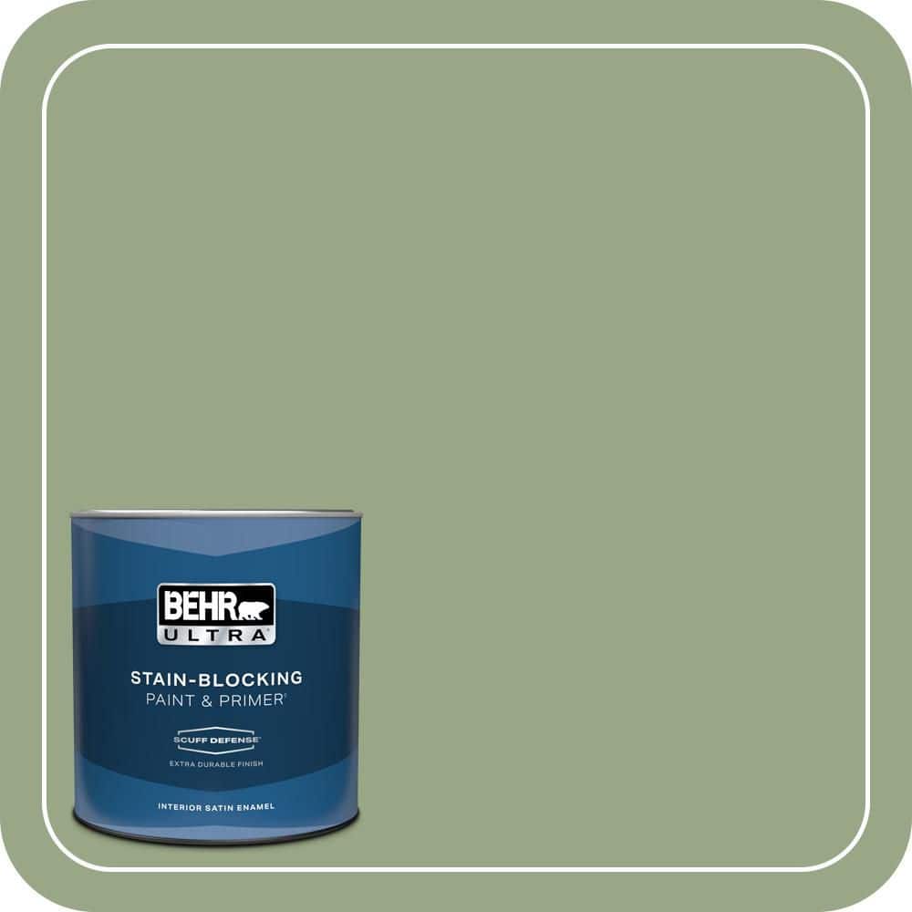 BEHR ULTRA 1 qt. #MQ6-51 Fern Leaf Extra Durable Satin Enamel Interior Paint & Primer