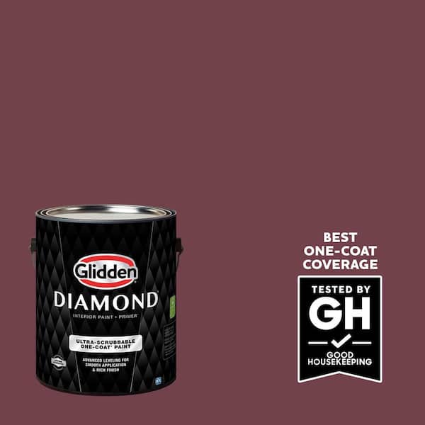 Glidden Diamond 1 gal. PPG1049-7 Red Red Wine Semi-Gloss Interior Paint with Primer (2)