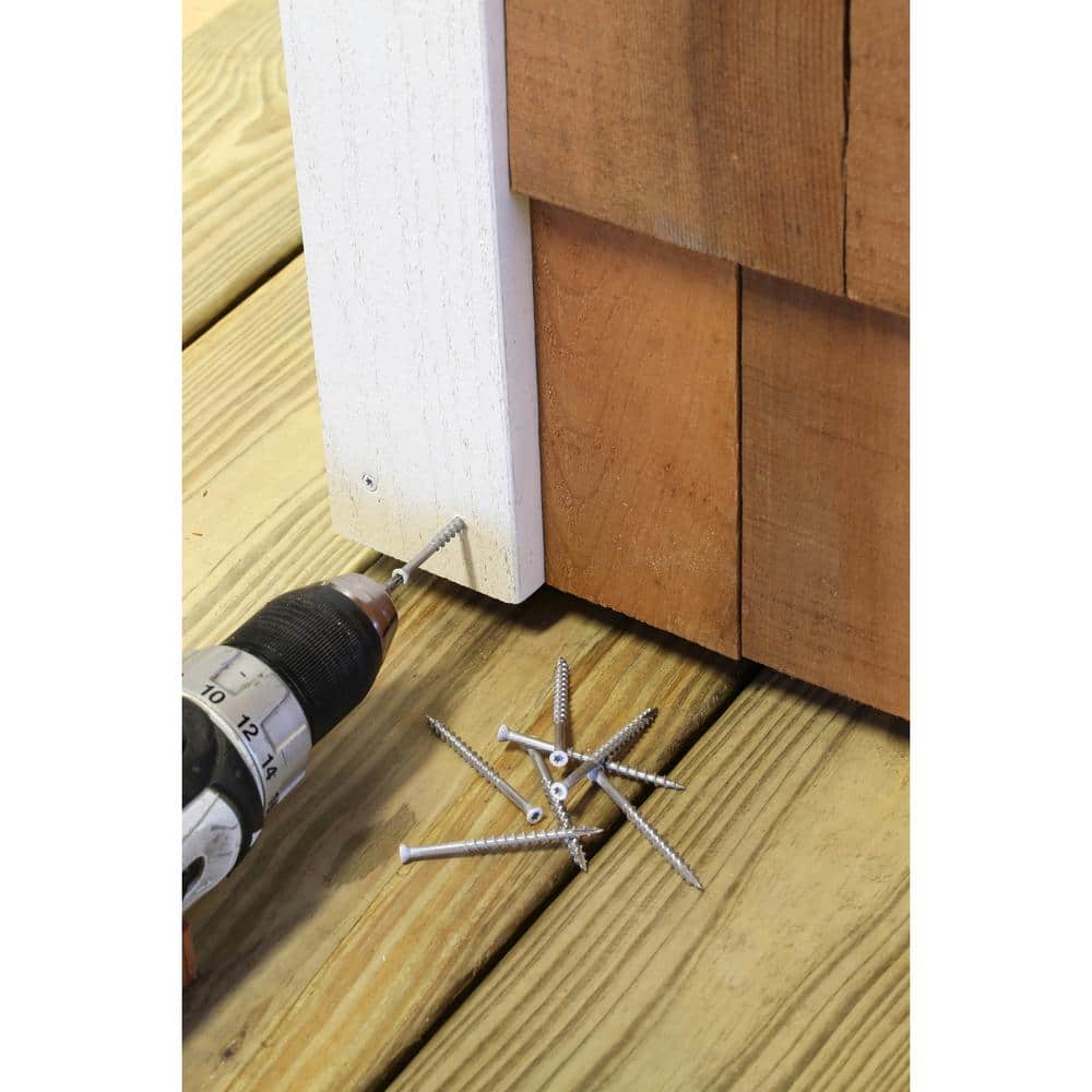 Simpson Strong-Tie #8 x 2-1/2 in. T-15 6-Lobe, Trim Head, Type 316 Stainless Steel Wood Screw, White (200-Pack) (3)