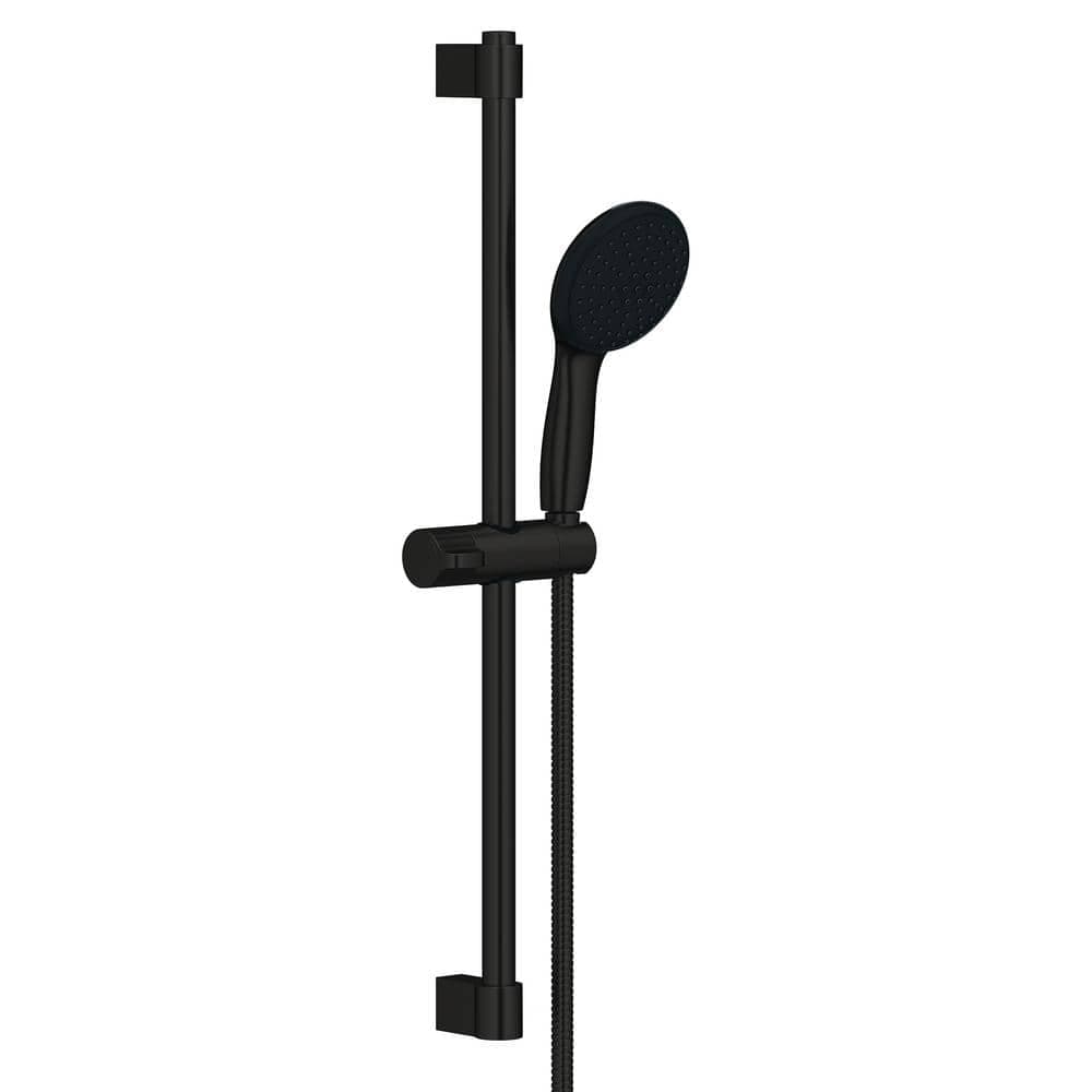 GROHE Tempesta Round 110 24 in. Shower Rail Set 2-Spray 1.5 GPM in Matte Black (1)