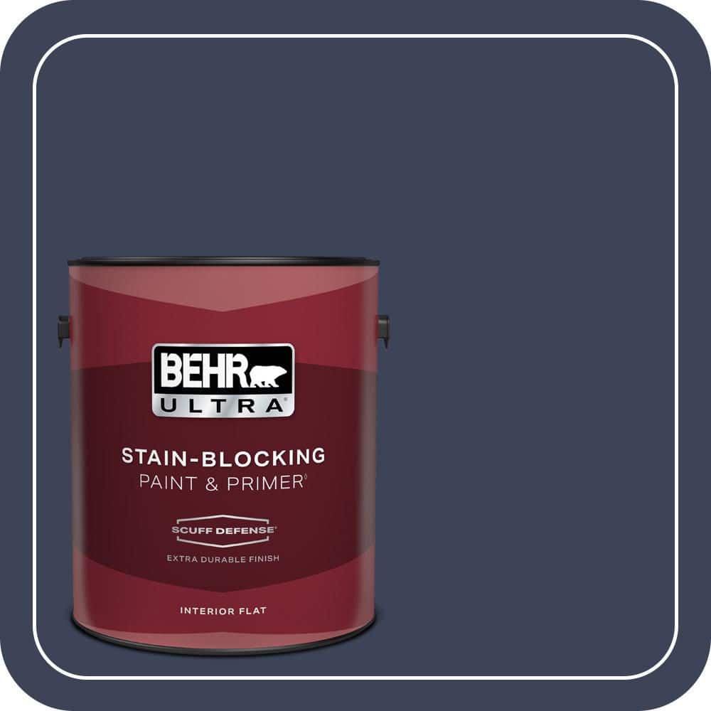 BEHR ULTRA 1 gal. #T16-10 Blue Vortex Extra Durable Flat Interior Paint & Primer (1)