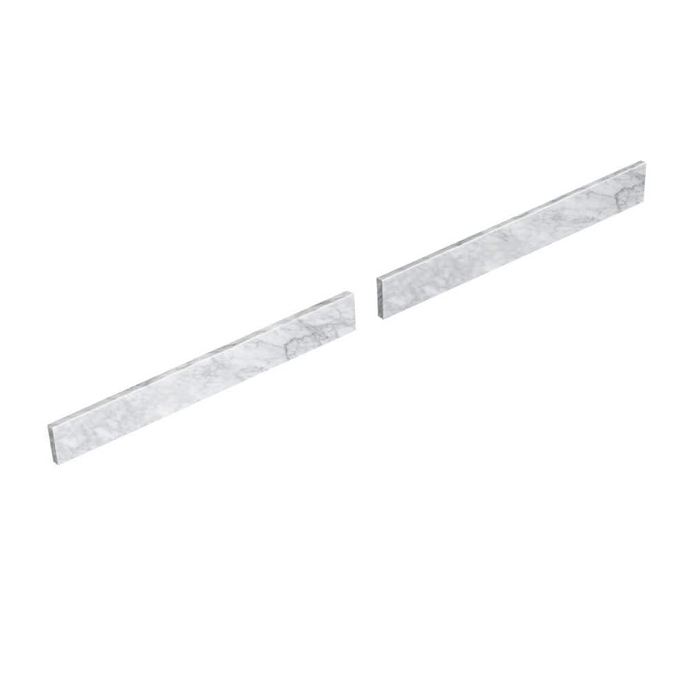 LANDOLT 60 in. W Cultured Marble Vanity Backsplash in Carrara White (1)