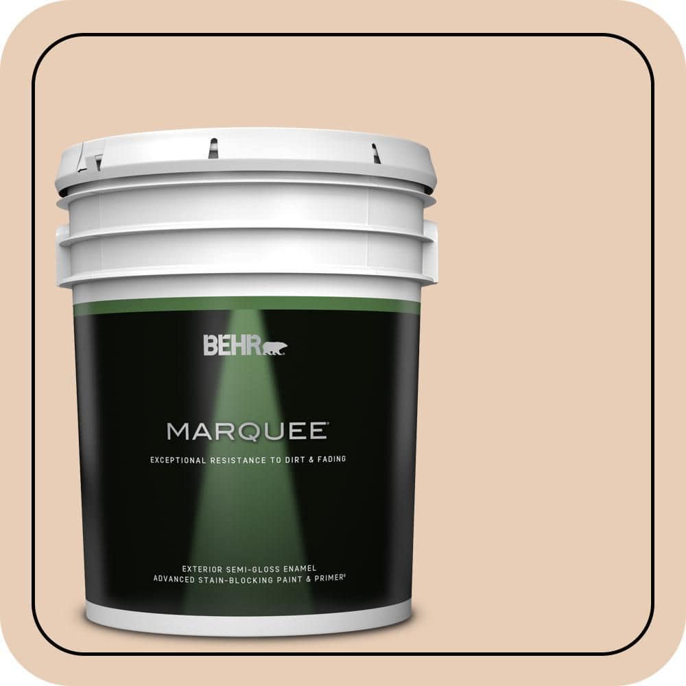 BEHR MARQUEE 5 gal. #PPU3-06 Venetian Mask Semi-Gloss Enamel Exterior Paint & Primer