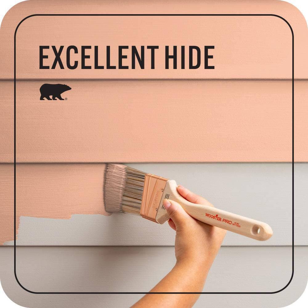 BEHR PREMIUM PLUS 1 qt. #P190-3 Melon Sorbet Satin Enamel Exterior Paint & Primer (4)