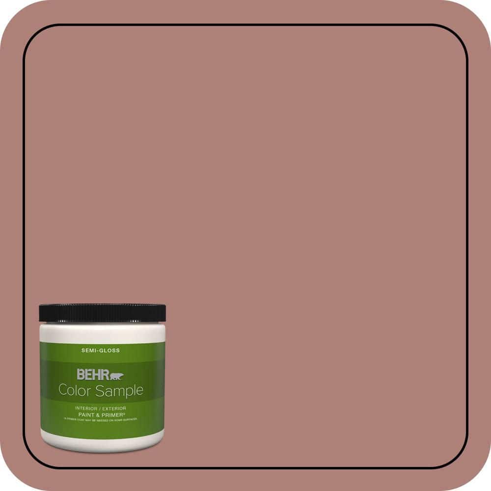 BEHR PREMIUM PLUS 8 oz. #S170-5 Smoke Bush Rose Semi-Gloss Interior/Exterior Paint & Primer Color Sample