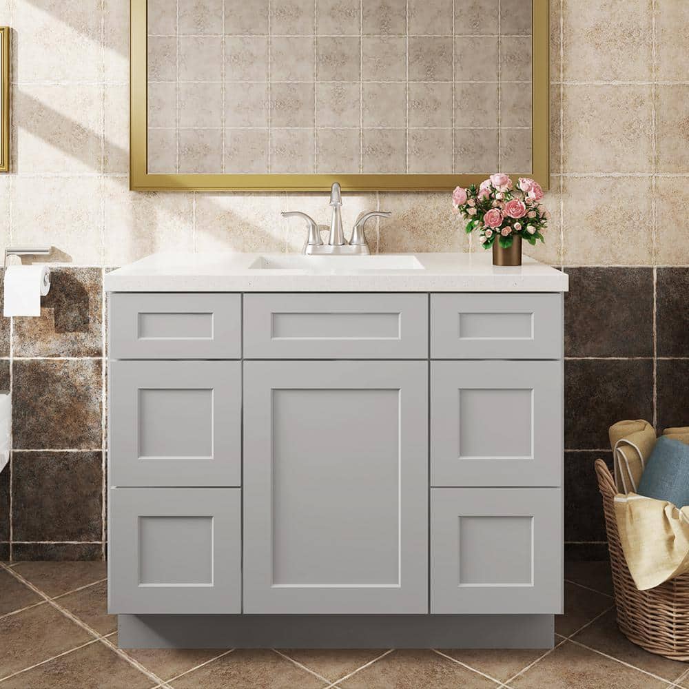 Hausvita W 21 in. D 34.5 in. H Plywood Ready to Assemble Floor Vanity Sink Base Kitchen Cabinet (1)