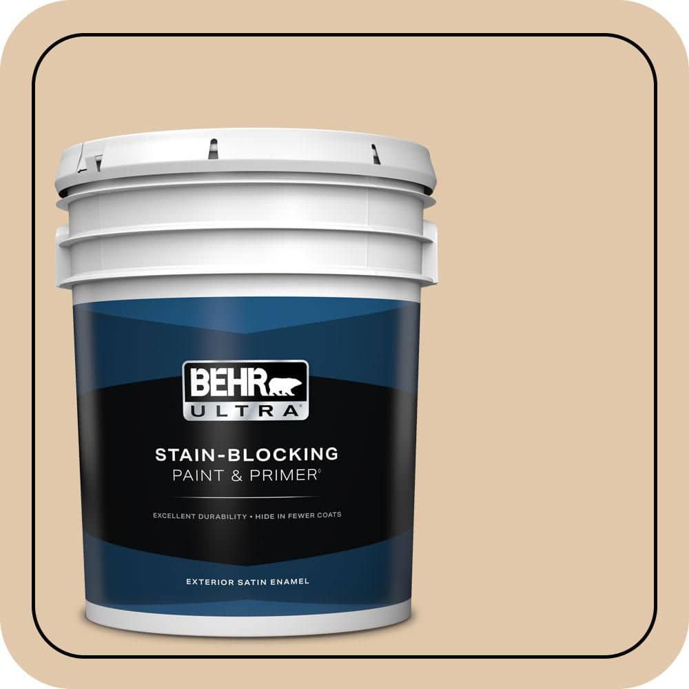 BEHR ULTRA 5 gal. #MQ2-08 Irish Cream Satin Enamel Exterior Paint & Primer