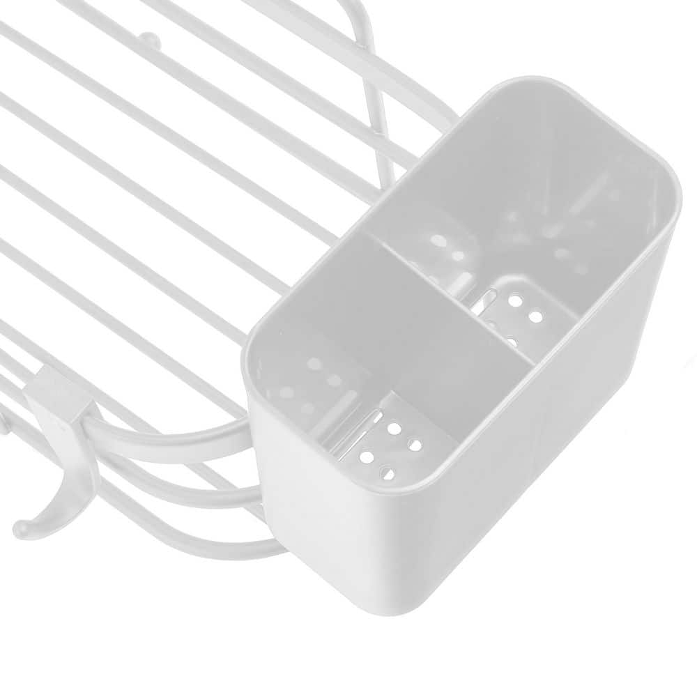 Bath Bliss 4 Piece Adhesive Mount Corner Shelf Shower Caddy Set in White (2)