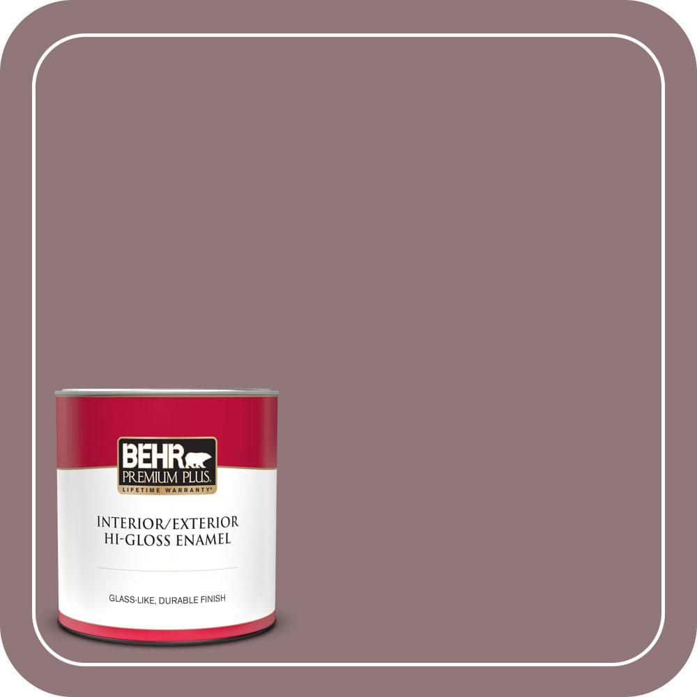 BEHR PREMIUM PLUS 1 qt. #N120-5 Plumville Hi-Gloss Enamel Interior/Exterior Paint & Primer (1)