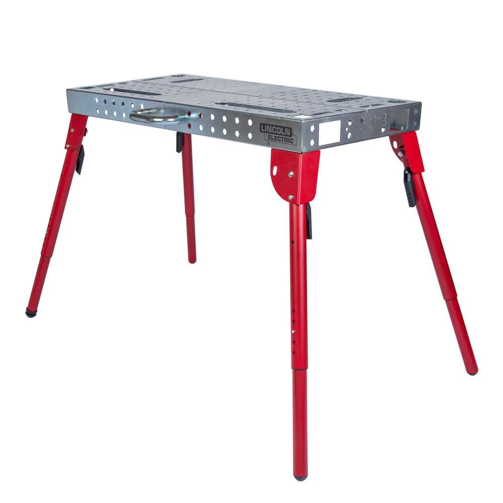 Lincoln Electric 44 in. x 21 in. Adjustable Height Portable Folding Welding Table and Workbench