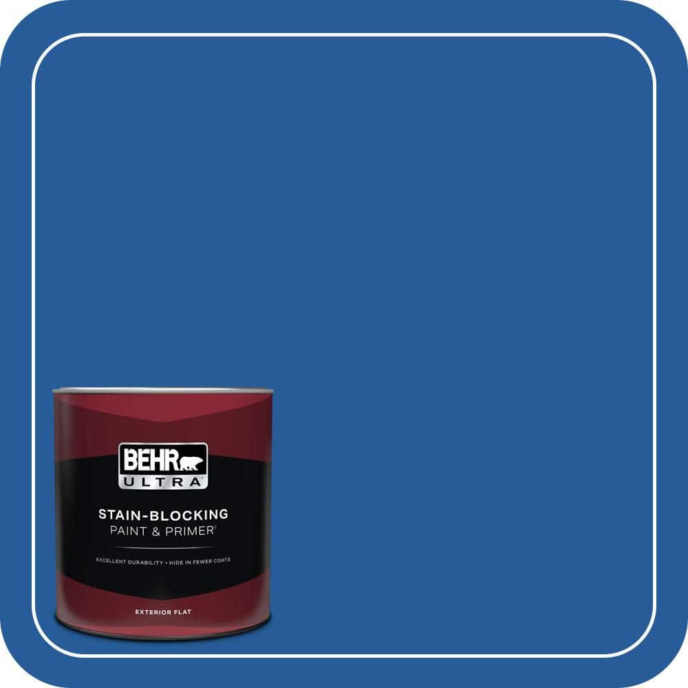 BEHR ULTRA 1 qt. #P510-7 Beacon Blue Flat Exterior Paint & Primer