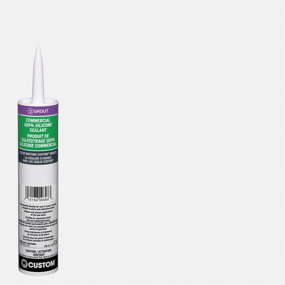 Custom Building Products Commercial #640 10.1 oz. Arctic White Silicone Caulk (2)