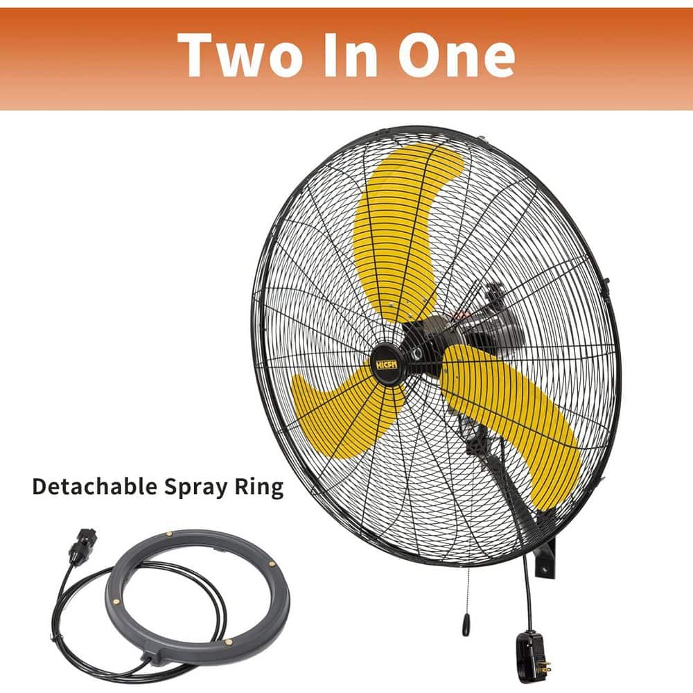 Atemomen 30 in. 3 Fan Speeds Oscillating Black Indoor Wall Mount Fan with Adjustable Tilt for Warehouse/Workshop/Garage. (2)