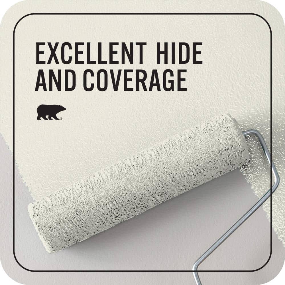 BEHR PREMIUM PLUS #GR-W09 Snowfall White Enamel EcoMix Plant-Based & Primer (2)