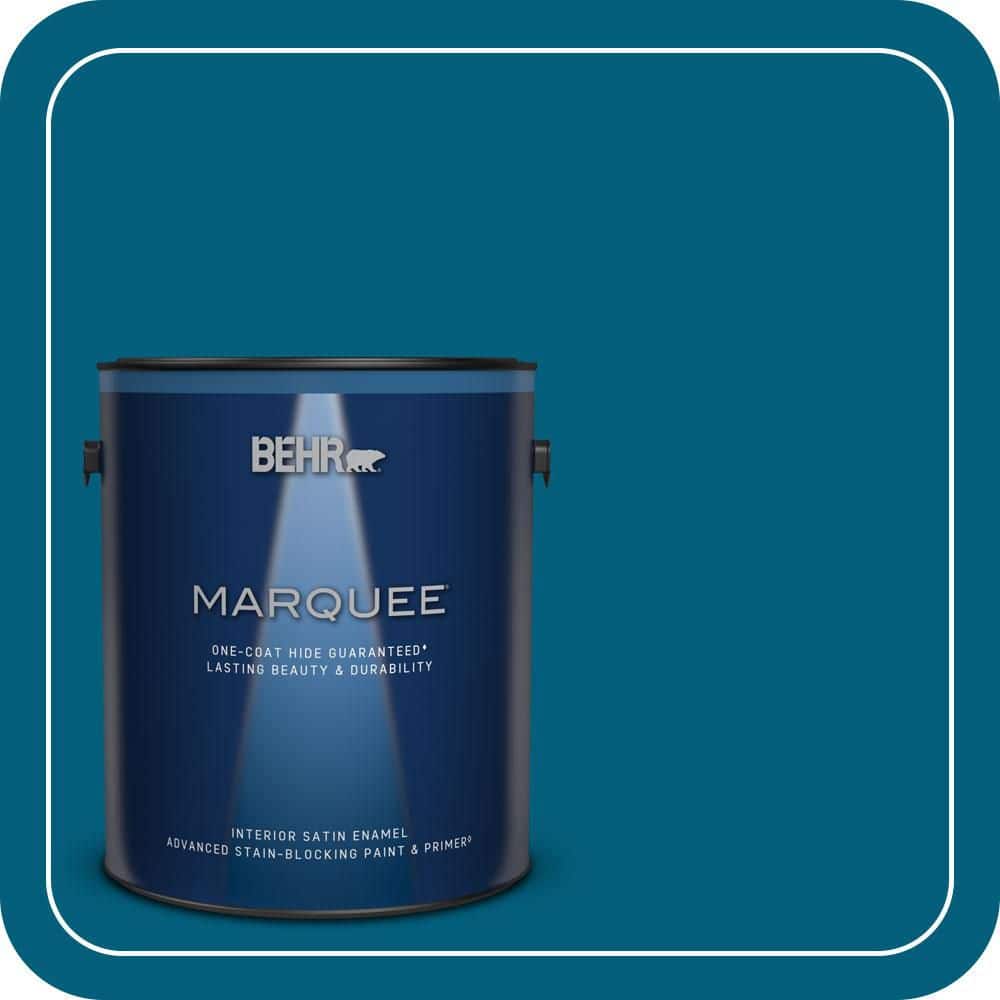 BEHR MARQUEE 1 gal. #MQ5-62 Blue Edge One-Coat Hide Satin Enamel Interior Paint & Primer