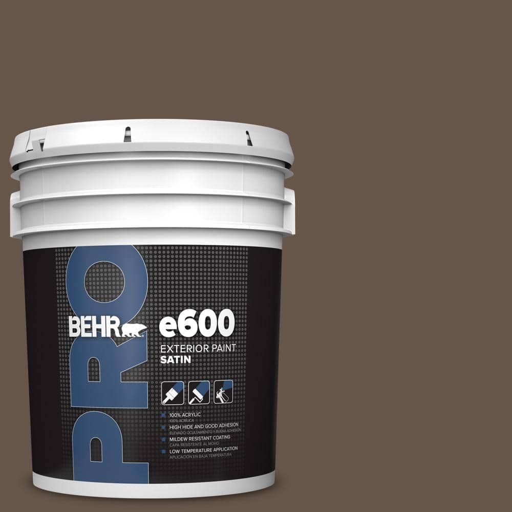 BEHR PRO 5 gal. #N220-7 Cavalry Brown Satin Enamel Exterior Paint (1)